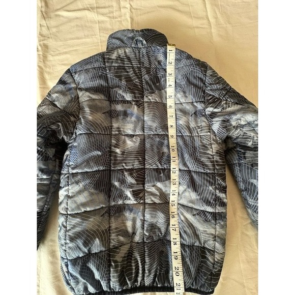 Gerry Boys Puffe Winter Jacket Sz S 7-8 Gray Blue Insulated Full Zip Coat Pocket - Picture 9 of 14